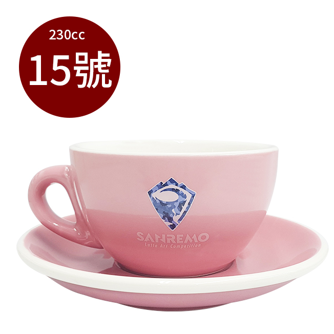 TIAMO／SANREMO 15號 咖啡杯盤組 230cc 粉紅  |瓷器咖啡杯盤組