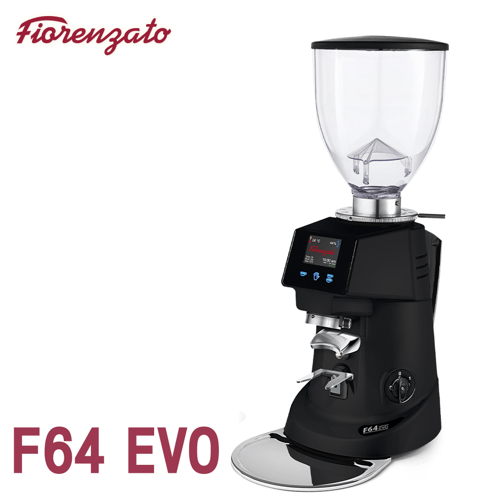 Fiorenzato F64 EVO 營業用磨豆機 220V 霧黑 - 新型出粉口+接粉支架  |營業級磨豆機