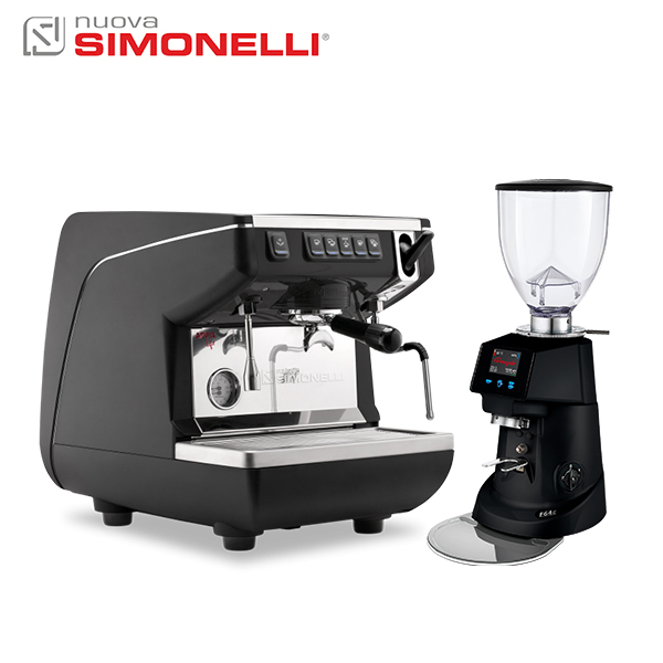 組合特惠！Nuova Simonelli Appia Life 單孔營業機 黑 + Fiorenzato F64ES 營業用磨豆機 黑/白  |Nuova Simonelli 咖啡機