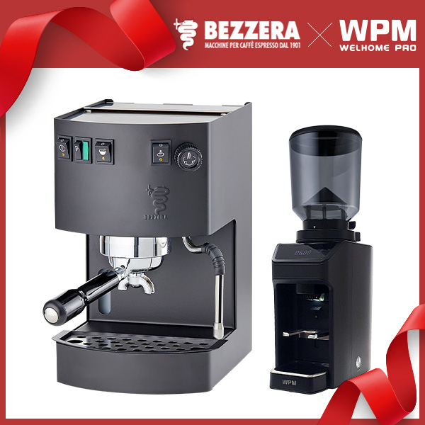 組合特惠！BEZZERA 貝澤拉 HOBBY 玩家級半自動咖啡機 (霧黑色) 110V+ WPM ZD-17OD All Ground 磨豆機 110V (霧黑)  |BEZZERA 咖啡機