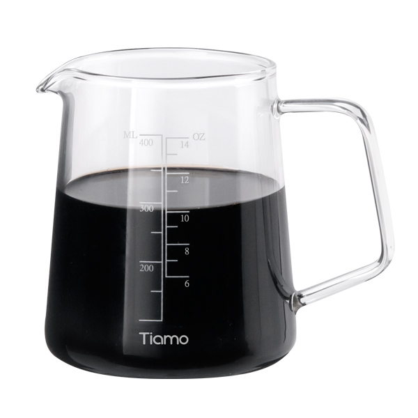 Tiamo 耐熱玻璃咖啡下壺 400ml  |玻璃量杯