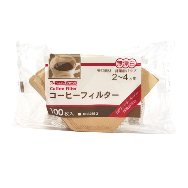 日本 102 無漂白咖啡濾紙 100入/袋裝 (2-4人用)  |梯型濾杯 / K型濾杯 / 濾紙