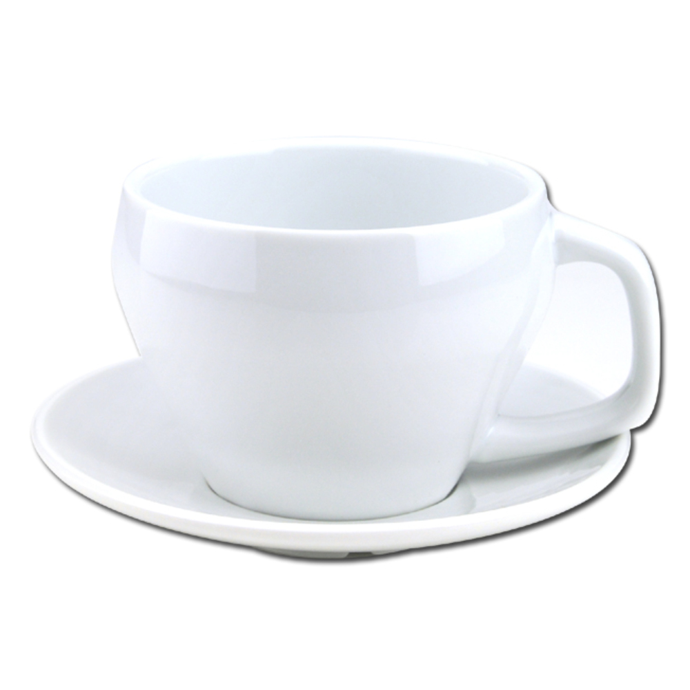 TIAMO 素雅白胚 咖啡杯盤組 300cc 六客組  |瓷器咖啡杯盤組