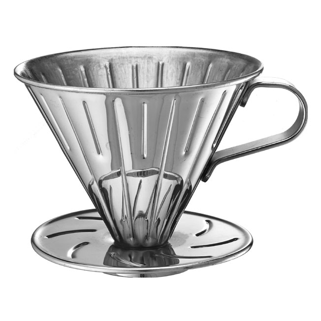 TIAMO V02 不銹鋼圓錐咖啡濾杯 附量匙濾紙  |錐型咖啡濾杯 / 濾紙
