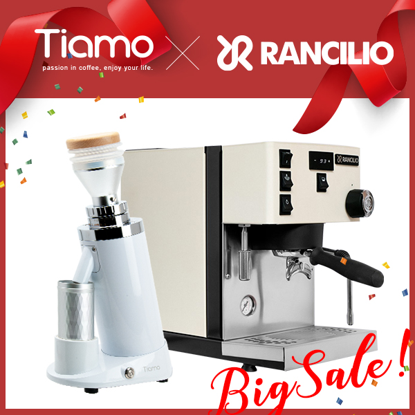 【停產】歡樂優惠！RANCILIO Silvia PRO X 咖啡機 110v 白 + Tiamo TF64R 鍍鈦平刀磨豆機(白)110v  |【停產】電器產品