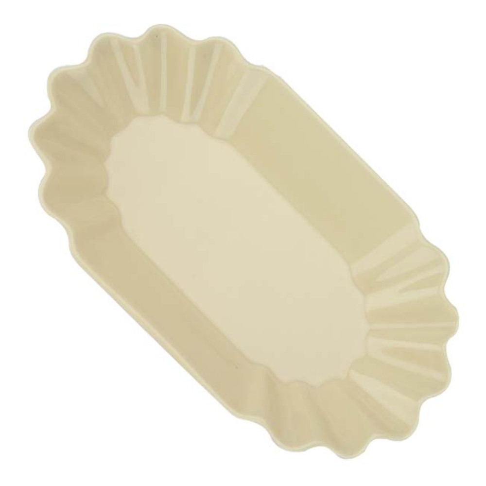 CafeDeTiamo 陶瓷橢圓形生豆盤-米黃色  |杯測專區