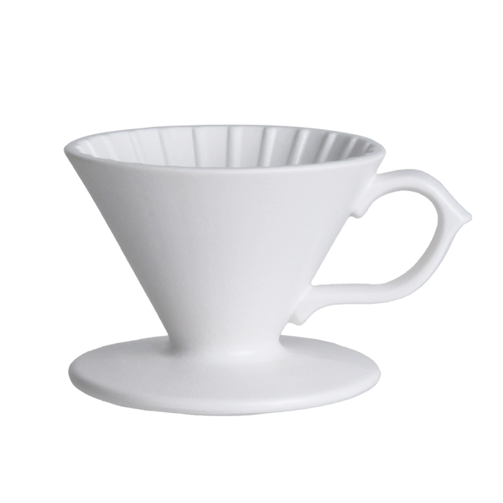 V01手作陶瓷咖啡濾器(白)  |錐型咖啡濾杯 / 濾紙